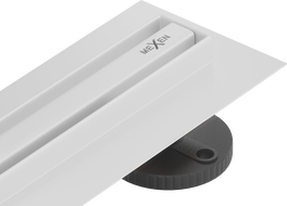 Mexen Flat 360° Slim 140 cm rotary linear drain, white - 1241140