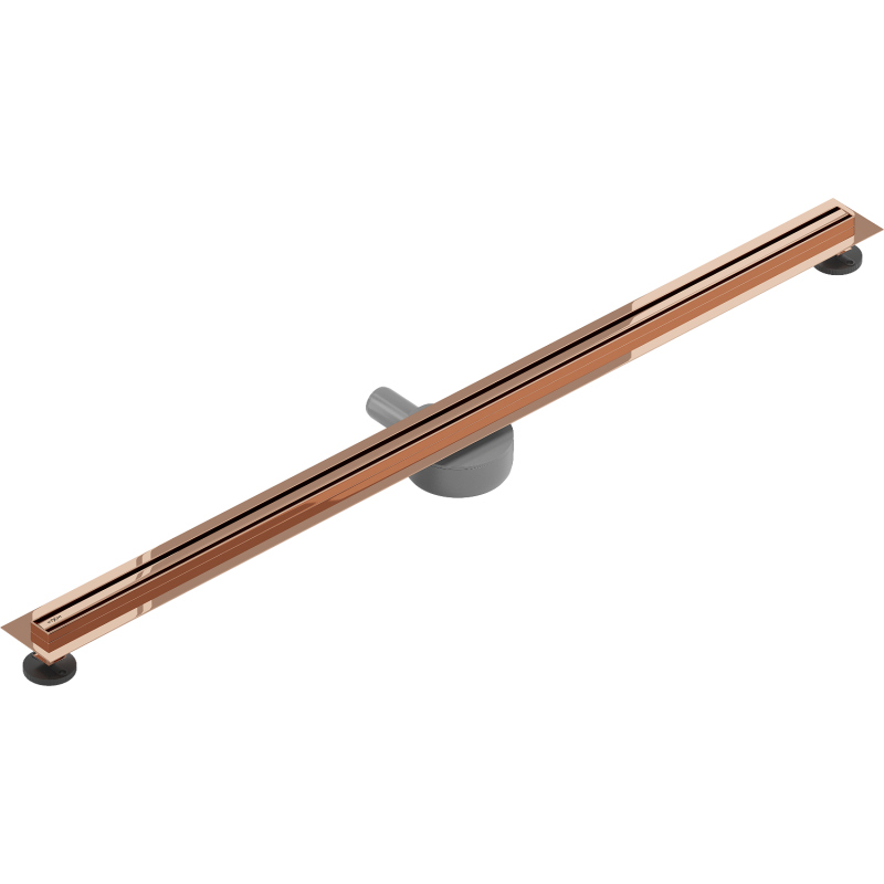 Mexen Flat 360° Slim Rotary Linear Drain 130 cm, Rose Gold - 1641130