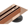 Mexen Flat 360° Slim Rotary Linear Drain 130 cm, Rose Gold - 1641130