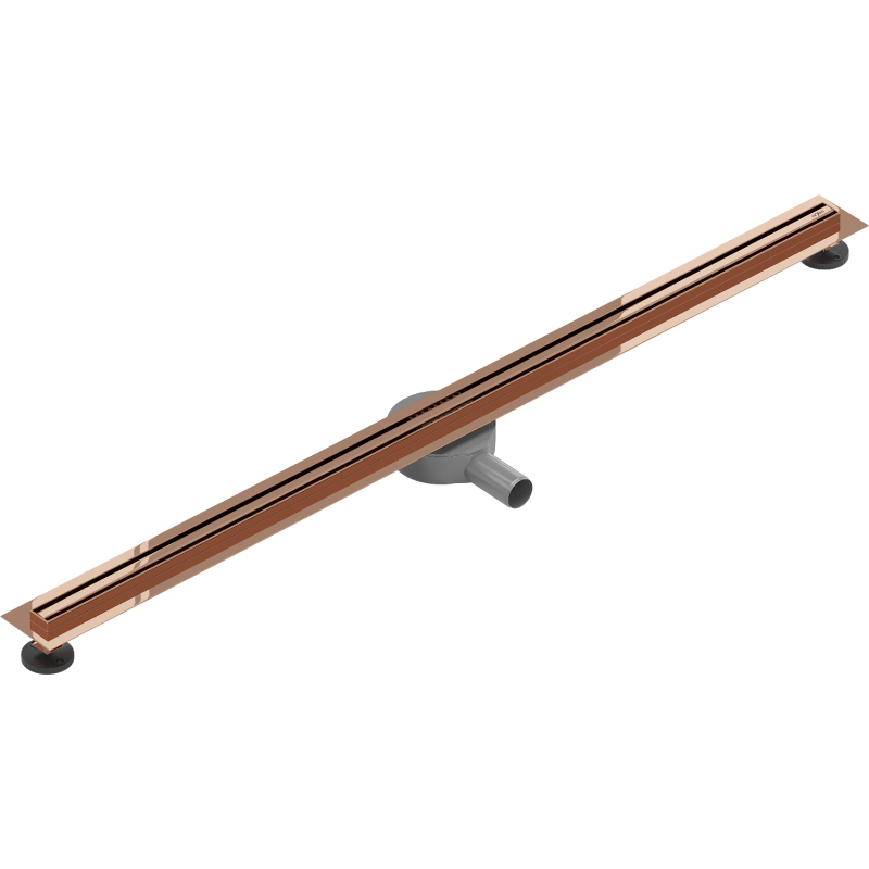 Mexen Flat 360° Slim rotary linear drain 140 cm, rose gold - 1641140
