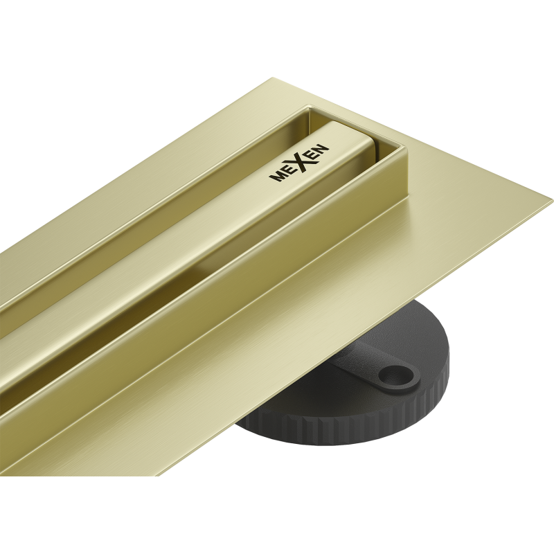 Mexen Flat 360° Slim 50 cm Rotational Linear Drain, Brushed Gold - 1A41050