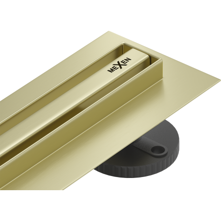 Mexen Flat 360° Slim rotary linear drain 150 cm, brushed gold - 1A41150