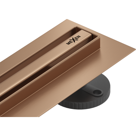 Mexen Flat 360° Slim 50 cm Rotational Linear Drain, Brushed Copper - 1C41050