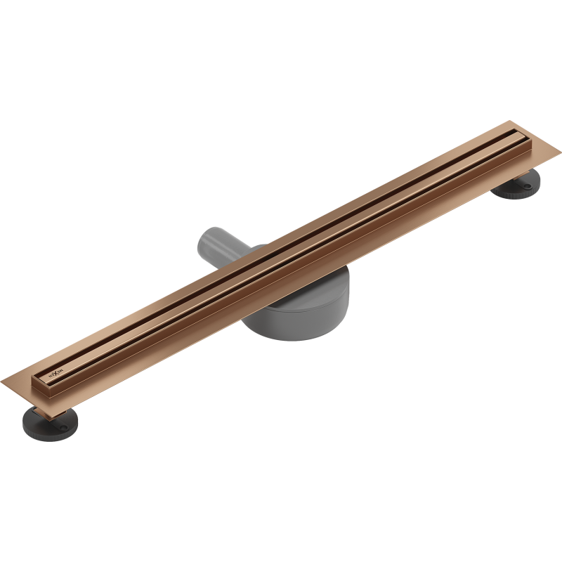 Mexen Flat 360° Slim 50 cm Rotational Linear Drain, Brushed Copper - 1C41050
