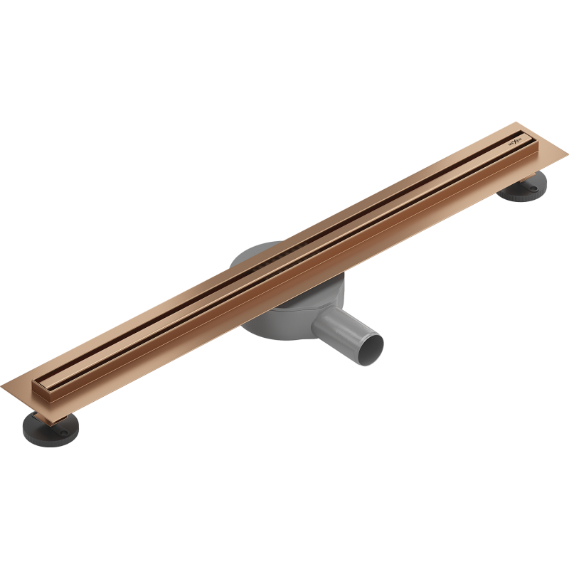 Mexen Flat 360° Slim 50 cm Rotational Linear Drain, Brushed Copper - 1C41050