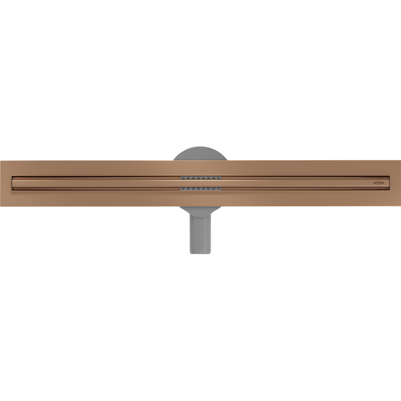 Mexen Flat 360° Slim 50 cm Rotational Linear Drain, Brushed Copper - 1C41050