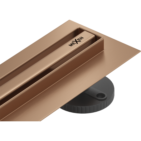 Mexen Flat 360° Slim rotary linear drain 70 cm, brushed copper - 1C41070