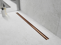 Mexen Flat 360° Slim 80 cm Rotatable Linear Drain, Brushed Copper - 1C41080