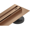 Mexen Flat 360° Slim rotary linear drain 130 cm, brushed copper - 1C41130