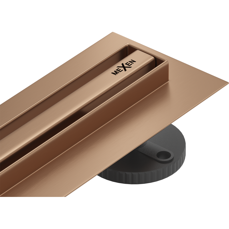 Mexen Flat 360° Slim rotating linear drain 150 cm, brushed copper - 1C41150