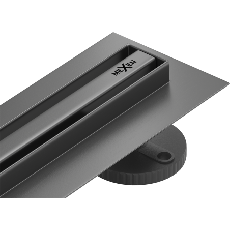 Mexen Flat 360° Slim rotatable linear drain 90 cm, brushed gun gray - 1E41090