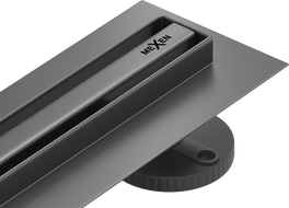 Mexen Flat 360° Slim rotatable linear drain 90 cm, brushed gun gray - 1E41090