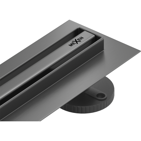 Mexen Flat 360° Slim rotary linear drain 150 cm, brushed gun gray - 1E41150