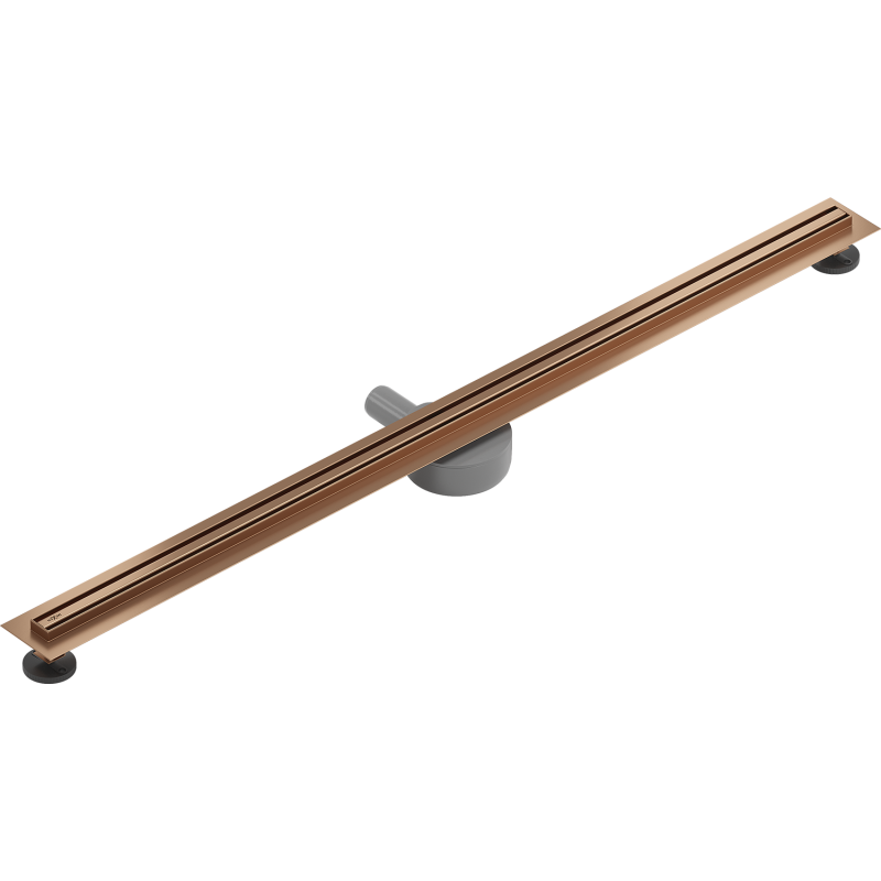 Mexen Flat 360° Slim Rotating Linear Drain 120 cm, Brushed Copper - 1C41120