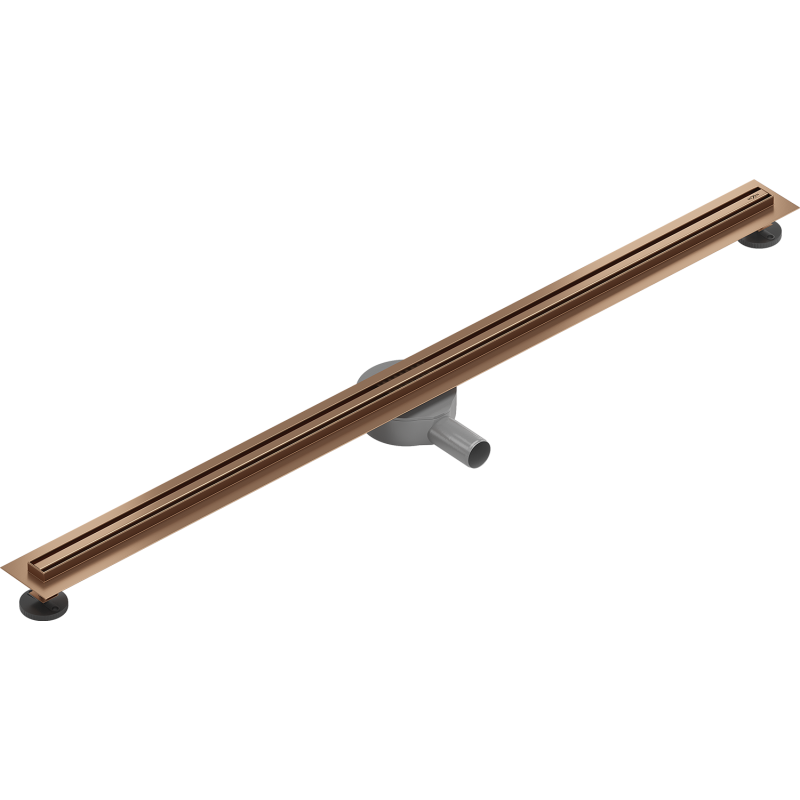 Mexen Flat 360° Slim rotary linear drain 130 cm, brushed copper - 1C41130