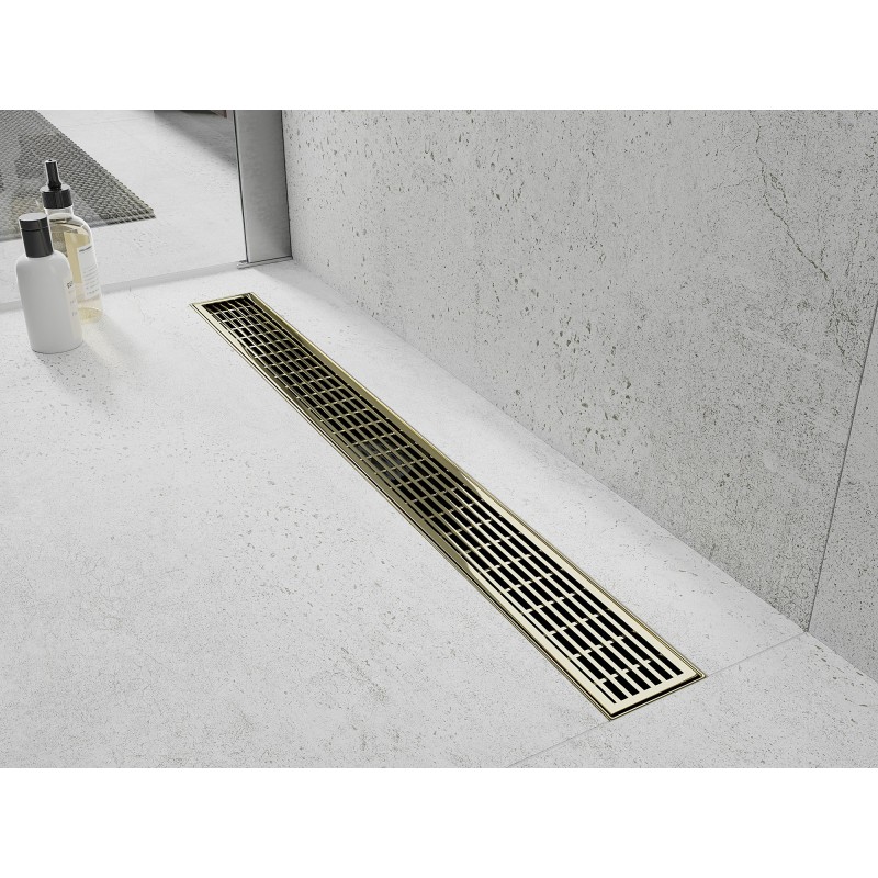 Mexen Flat 360° M33 70 cm Rotating Linear Drain, Gold - 1533070-40