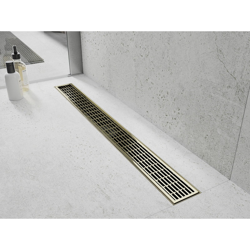 Mexen Flat 360° M33 60 cm Rotating Linear Drain, Gold - 1533060-40