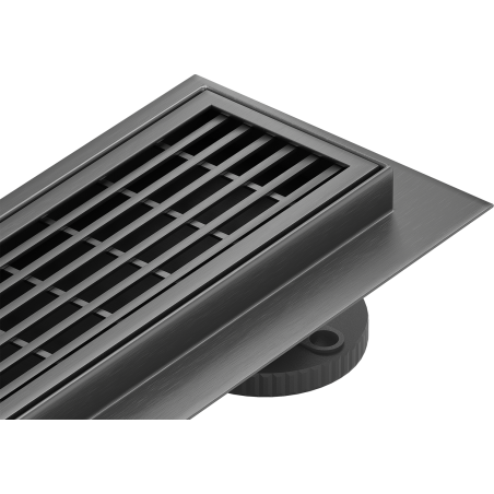 Mexen Flat 360° M33 Rotating Linear Drain 70 cm, Brushed Gun Gray - 1E33070-40