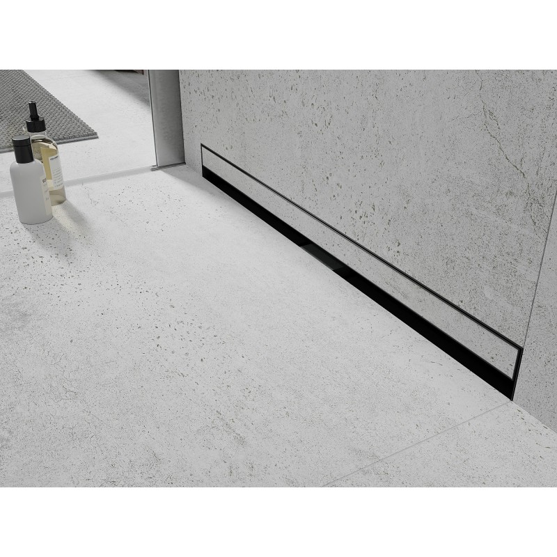 Mexen Flat Wall wall linear drain 2 in 1, 110 cm, black - 1730110