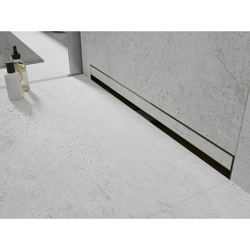 Mexen Flat Wall wall linear drain 2-in-1 90 cm, gold - 1530090
