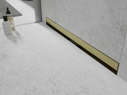 Mexen Flat Wall wall linear drain 2-in-1 120 cm, brushed gold - 1A30120