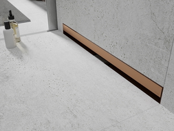 Mexen Flat Wall 2-in-1 Wall Linear Drain 80 cm, Brushed Copper - 1C30080