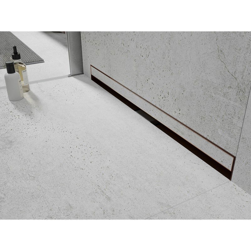 Mexen Flat Wall wall linear drain 2-in-1 90 cm, brushed copper - 1C30090
