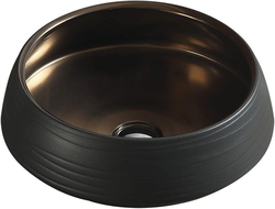 Mexen Ariana countertop washbasin 43 x 43 cm, Black/Gold - 22054366