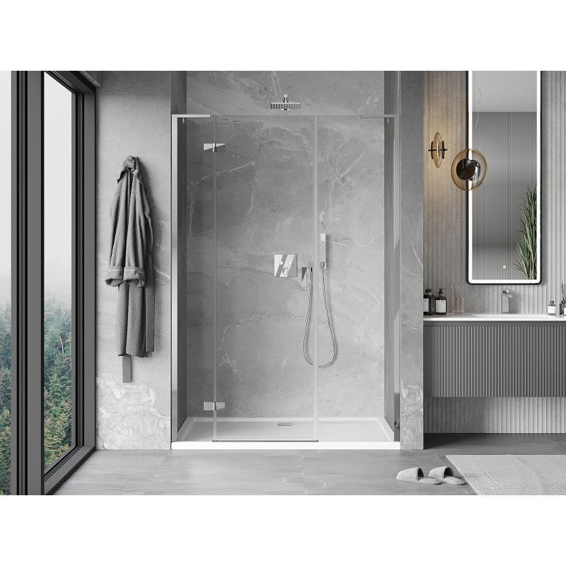 Mexen Mist-H L Shower Door Left 130 cm, Transparent, Chrome - 8A5L-130-001-01-00-L