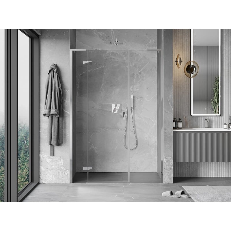 Mexen Mist-H L shower door hinged left 135 cm, transparent, chrome - 8A5L-135-001-01-00-L