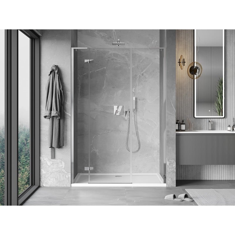 Mexen Mist-H L shower door hinged left 135 cm, transparent, chrome - 8A5L-135-001-01-00-L
