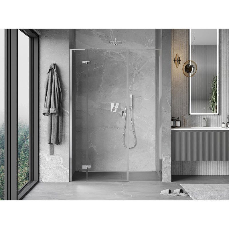 Mexen Mist-H L Left Hinged Shower Door 145 cm, Transparent, Chrome - 8A5L-145-001-01-00-L