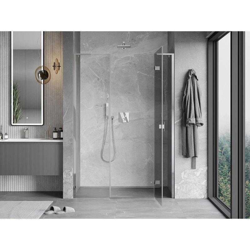 Mexen Mist-H L Right Hinged Shower Door 160 cm, Transparent, Chrome - 8A5L-160-001-01-00-P