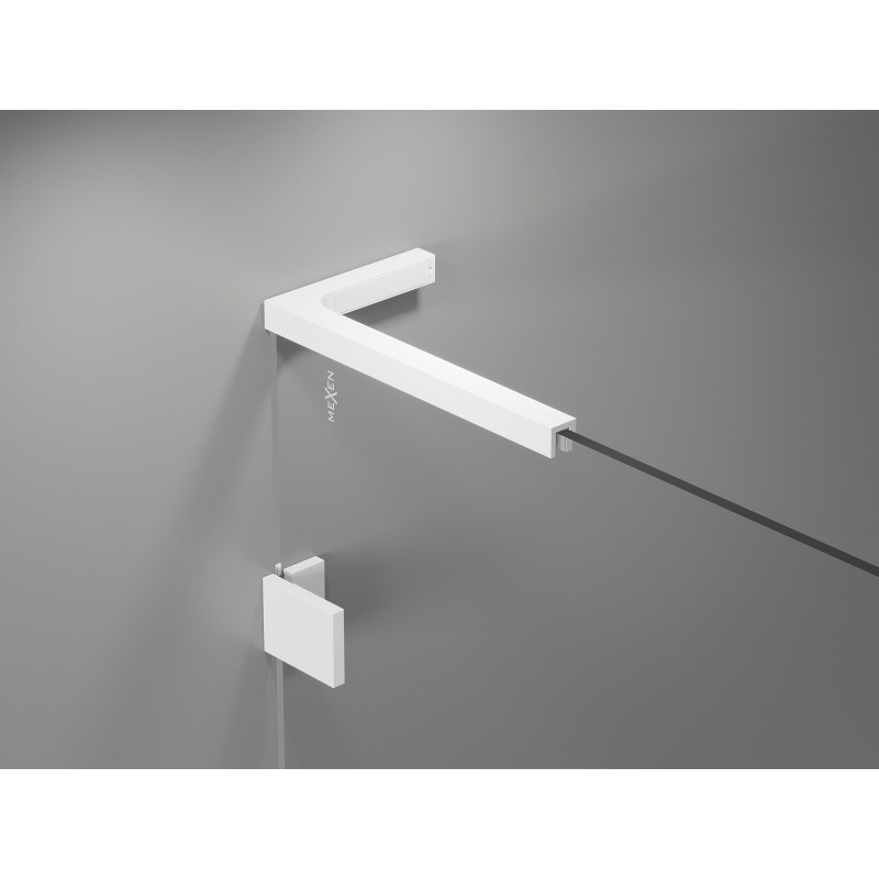 Mexen Uni-L1 L-shaped bracket set for 6-8 mm shower doors and panels, white - 830-12-20