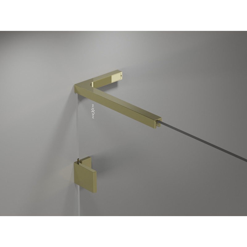 Mexen Uni-L1 Set of L-shaped support brackets for shower doors and panels, 6-8 mm, gold - 830-12-50