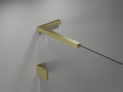Mexen Uni-L1 L-shaped bracket set for 6-8 mm shower doors and panels, brushed gold - 830-12-55