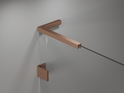 Mexen Uni-L1 L-shaped bracket set for 6-8 mm shower doors and panels, brushed copper - 830-12-65
