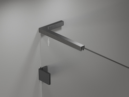Mexen Uni-L1 L-shaped bracket set for 6-8 mm shower doors and panels, brushed gun gray - 830-12-66