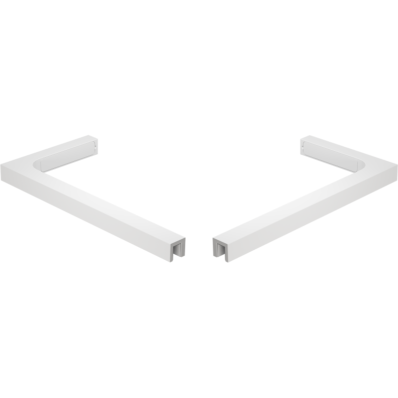 Mexen set of L-angle brackets for shower doors and panels 6-8 mm, white - 830-12-20