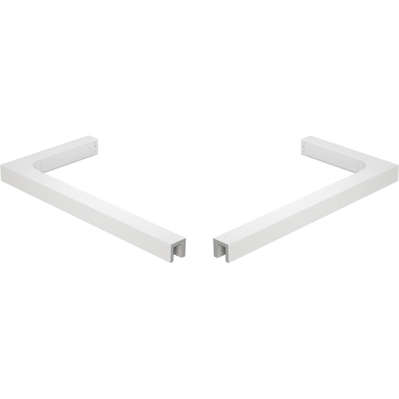 Mexen Uni-L1 L-shaped bracket set for 6-8 mm shower doors and panels, white - 830-12-20