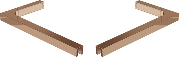 Mexen Uni-L1 L-shaped bracket set for 6-8 mm shower doors and panels, rose gold - 830-12-60
