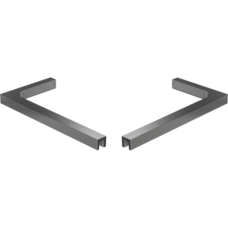 Mexen set of L-shaped brackets for shower doors and panels 6-8 mm, brushed gun gray - 830-12-66