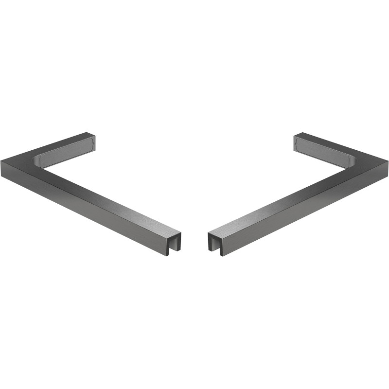 Mexen Uni-L1 L-shaped bracket set for 6-8 mm shower doors and panels, brushed gun gray - 830-12-66