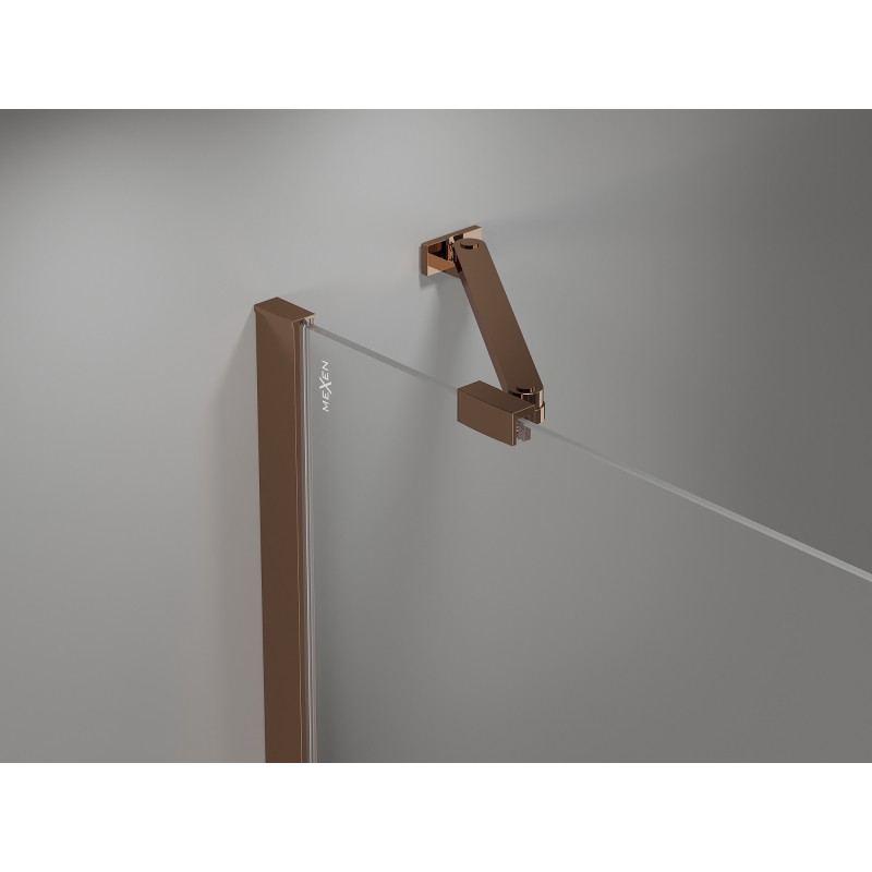Mexen Uni-S Angled support bracket for shower doors and panels, 6-8 mm, rose gold - 830-09-60