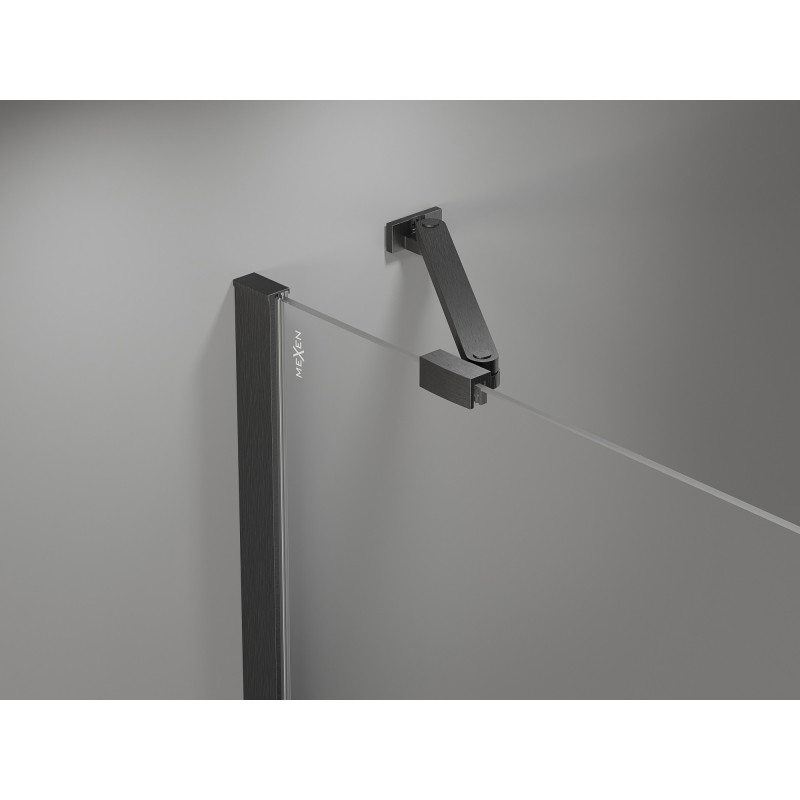 Mexen Uni-S Angled support bracket for shower doors and panels, 6-8 mm, brushed gun gray - 830-09-66