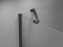 Mexen Uni-S Angled support bracket for shower doors and panels, 6-8 mm, brushed gun gray - 830-09-66