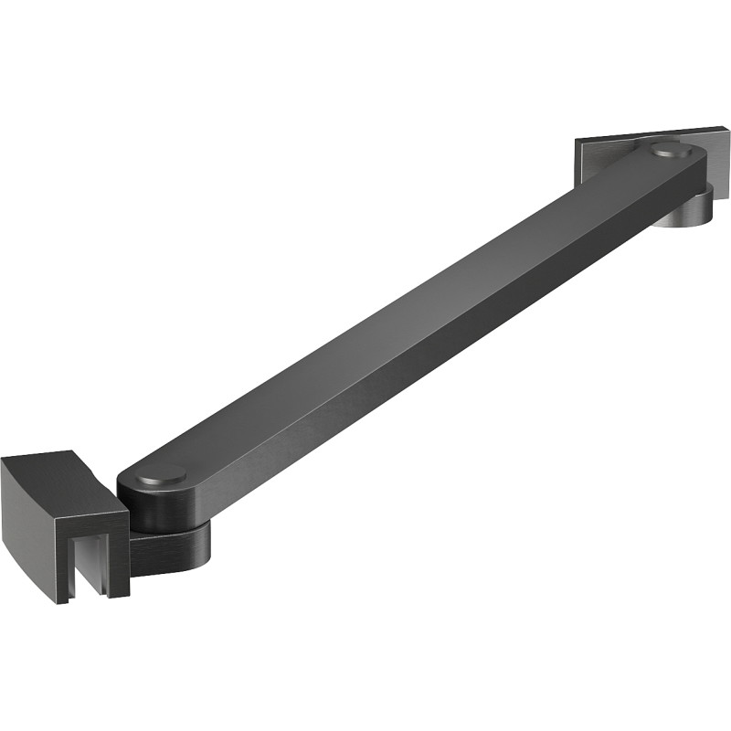 Mexen Uni-S Angled support bracket for shower doors and panels, 6-8 mm, brushed gun gray - 830-09-66