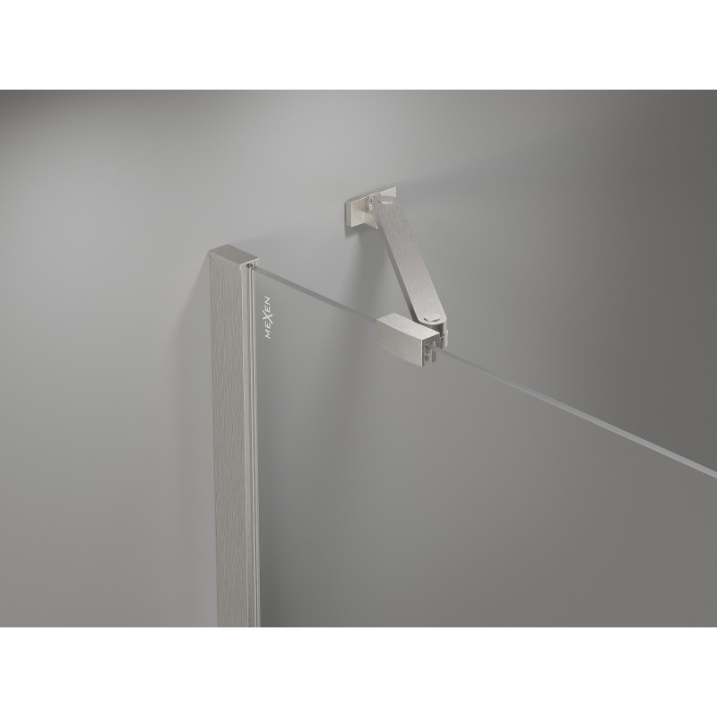 Mexen Uni-S Angled support bracket for 6-8 mm shower doors and panels, brushed nickel - 830-09-97