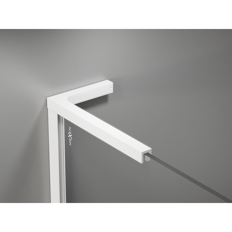 Mexen set of L-shaped brackets for 10 mm shower screens, white - 800-07-20