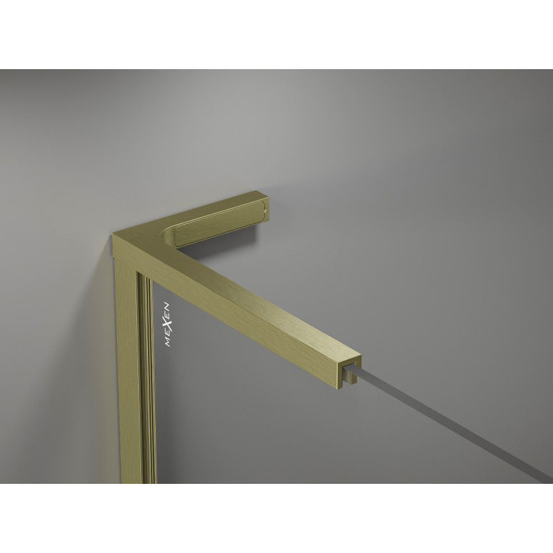 Mexen set of L-shaped brackets for 10 mm shower walls, brushed gold - 800-07-55